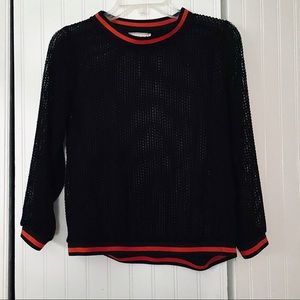 Moscato - Mesh Black & Red  long sleeve top - Med